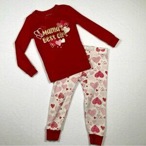 Max Studio Girls Mama's Best Girl Long Sleeve Top and Pants Pajama Set 3T